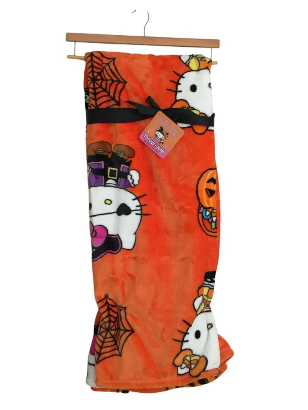 HELLO KITTY Halloween Orange Throw Pirate Candy Corn Spider Web Jack o Lantern